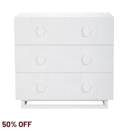 Alton 3 Drawer Chest -  White