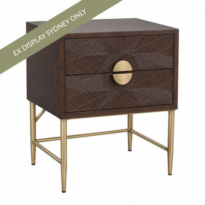 Beatrice 65x65cm Bedside Table - Espresso - OUTLET NSW