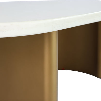 Solstice White Marble Tables Set of 2 - Antique Gold