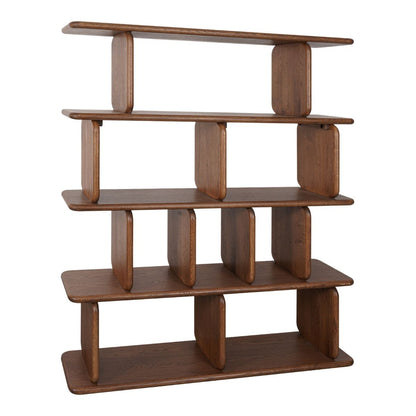 Tudor 140x160cm Oak Shelving Unit - 4 Tier Walnut