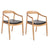 Astrid Ashwood Dining Chair Set of 2  - Natural w Black Leather