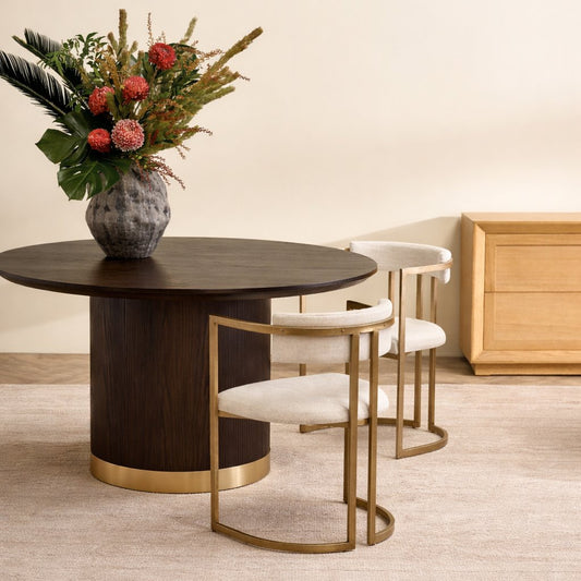 Eli Round Dining Table - 1.2m Smoked Oak