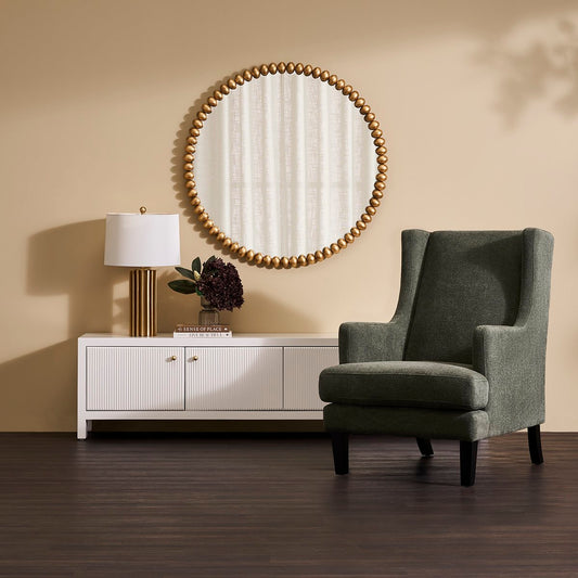 Esme Round Wall Mirror - Gold Leaf