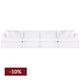 Birkshire Slip Cover Modular Sofa - White Linen Option 4