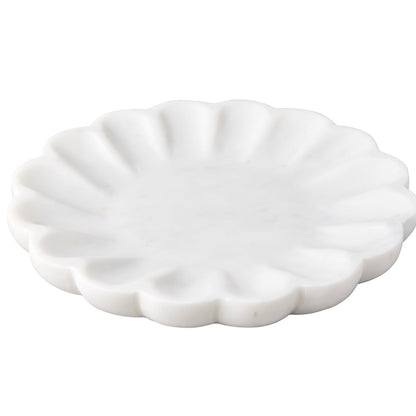 Stellar Marble Round Tray - White