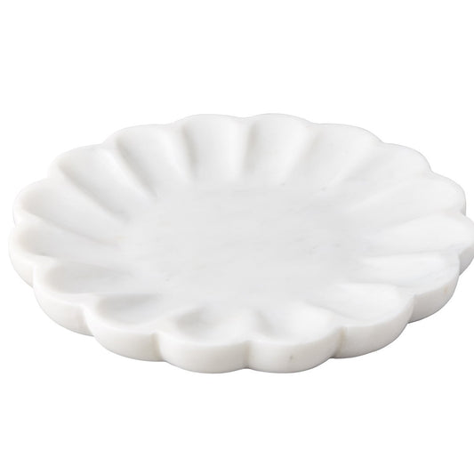 Stellar Marble Round Tray - White
