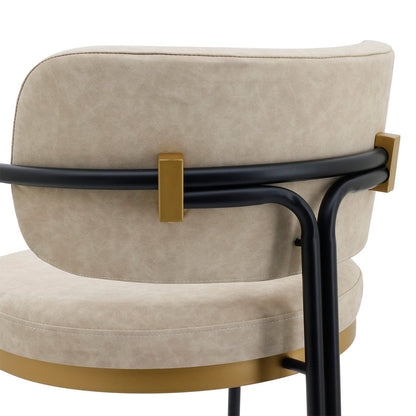 Charly Kitchen Stool – Beige Vegan Leather