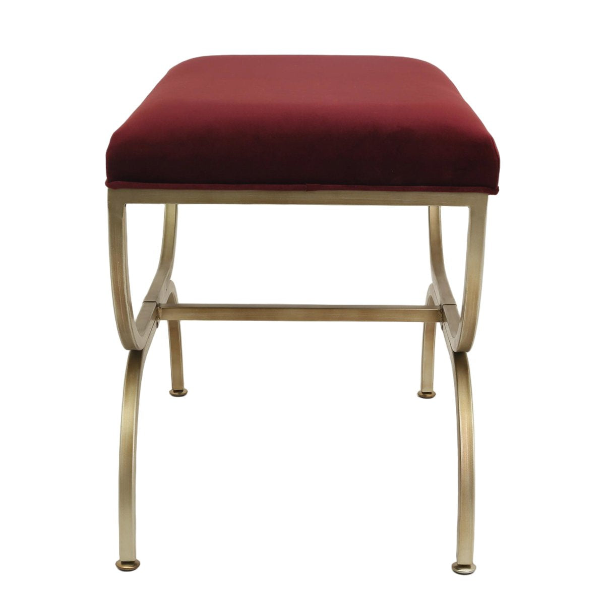 Novak Antique Gold Iron Stool - Mulberry Velvet - OUTLET NSW
