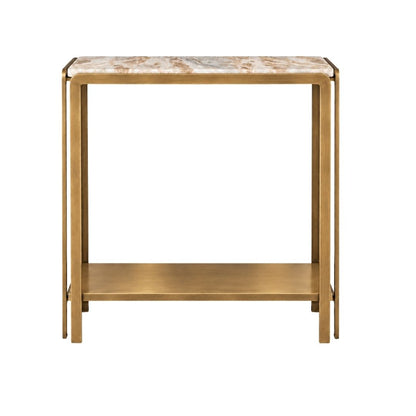 Bonnie 140cm Beige Marble Console Table -  Antique Gold - OUTLET NSW