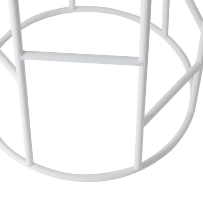 Aiden White Steel Kitchen Stool - Natural Linen