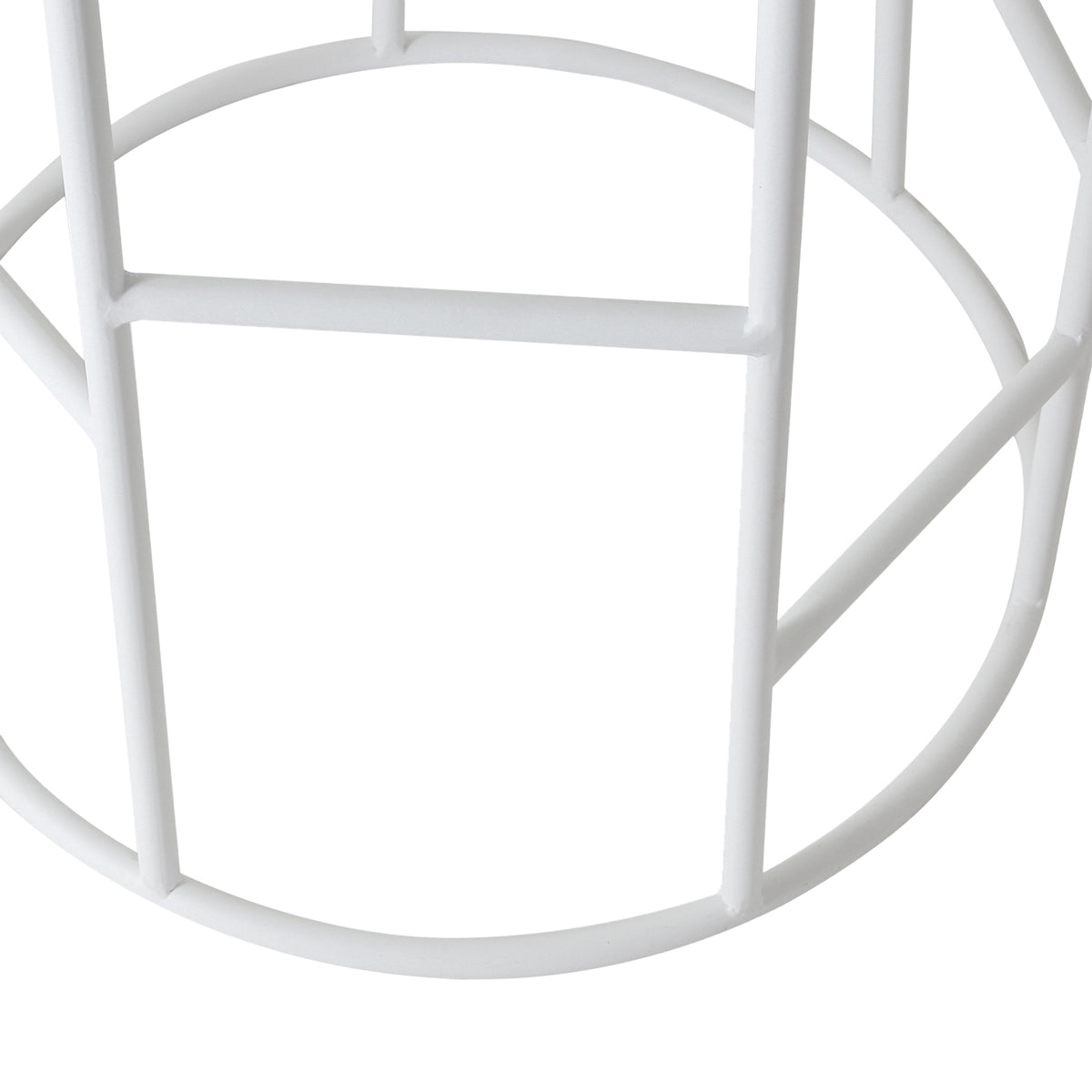 Aiden White Steel Kitchen Stool - Natural Linen