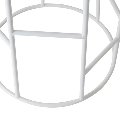 Aiden White Steel Kitchen Stool - Natural Linen