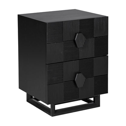 Alton 50x65cm Bedside Table - Black