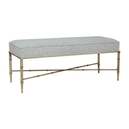 Hacienda Antique Gold Iron Bench Ottoman - Salt & Pepper – view 2