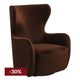 Aaron Swivel Arm Chair - Dark Chocolate Velvet