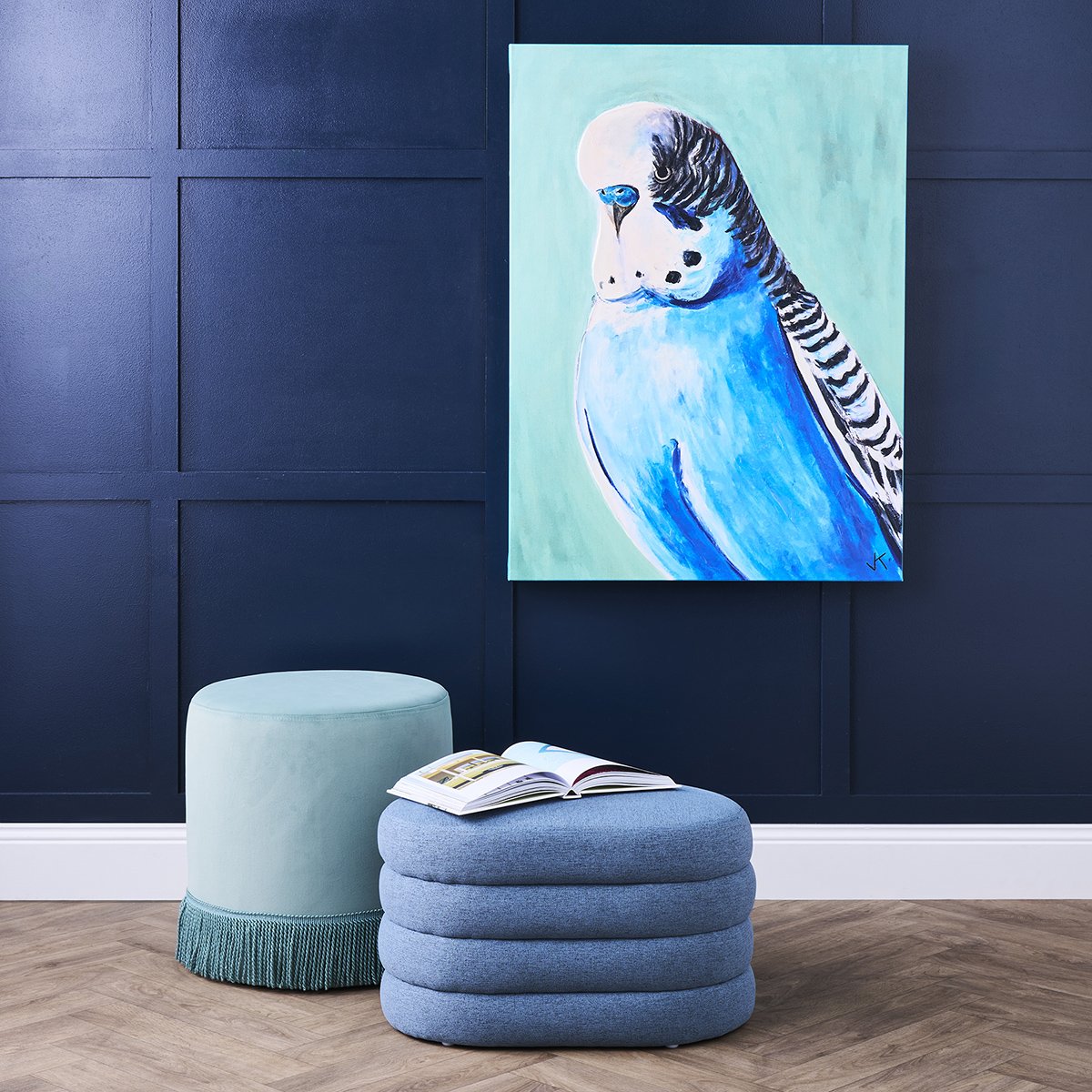 Nemi Stool - Duck Egg Blue Velvet