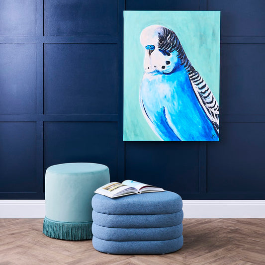 Nemi Stool - Duck Egg Blue Velvet