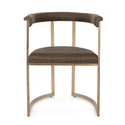 Dino Dining Chair with Upholstered Arms - Chocolate Linen