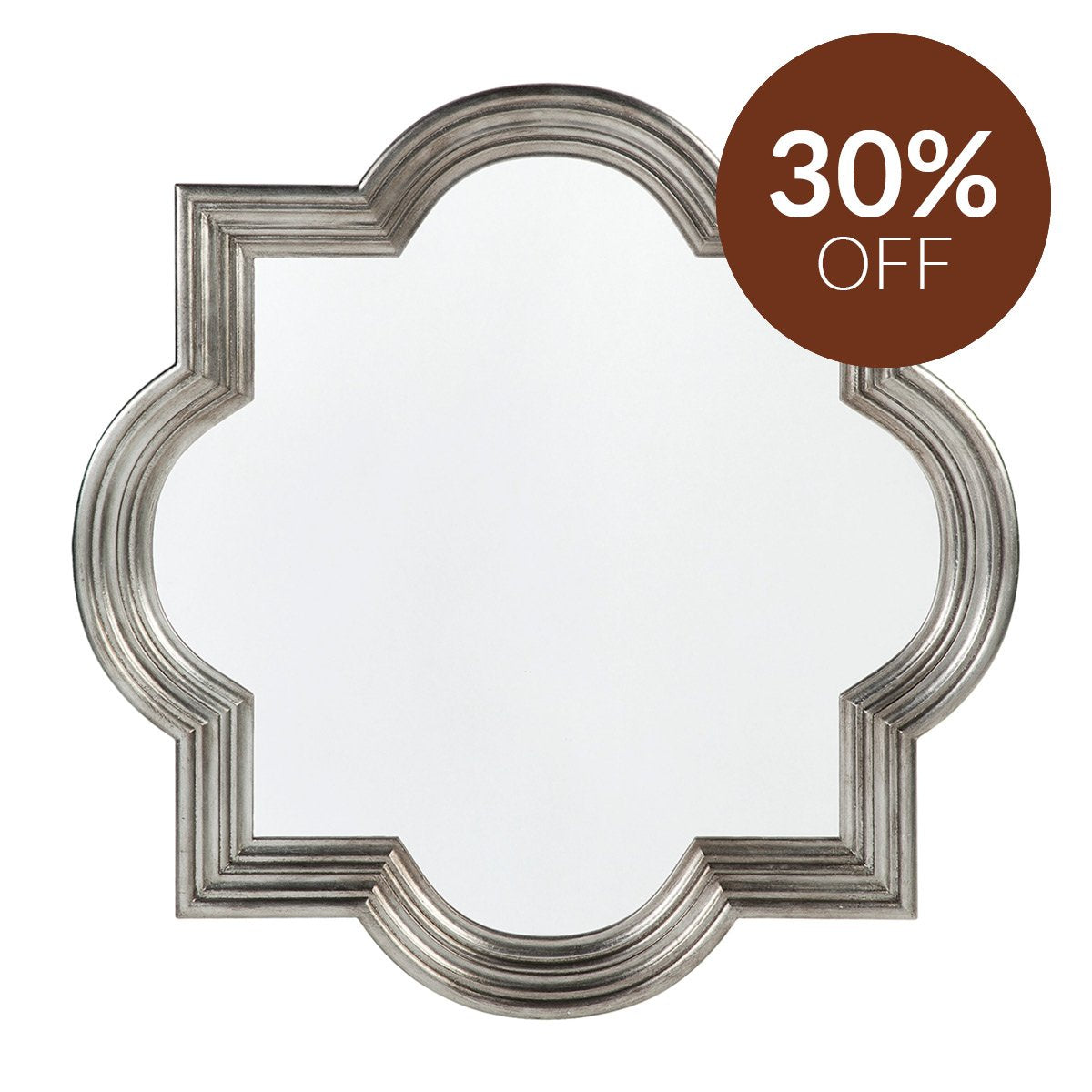 Marrakech Wall Mirror - Large Antique Silver