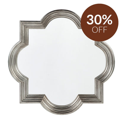 Marrakech Wall Mirror - Large Antique Silver