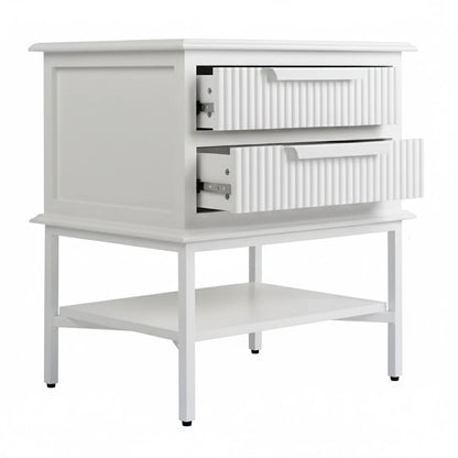 Aimee 55x60cm Bedside Table - All White