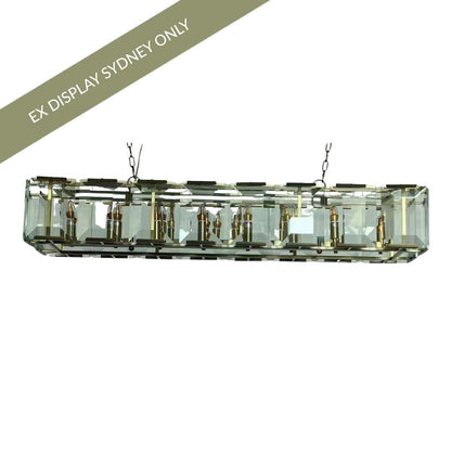 Florence Glass Pendant - Linear Antique Brass - OUTLET NSW
