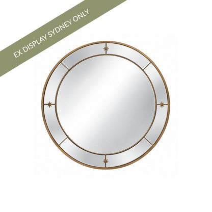 Constance 100x100cm Round Wall Mirror - Antique Gold - OUTLET NSW