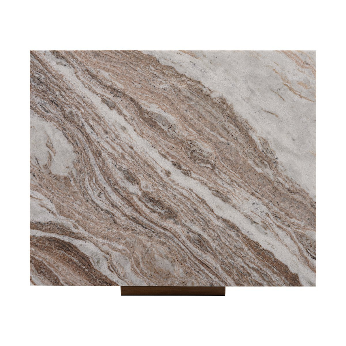 Benedict Smoked Oak Bedside Table - River Brown Marble