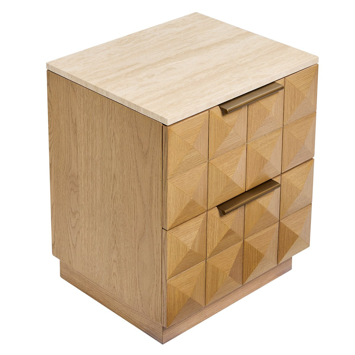Benedict Natural Oak Bedside Table - Travertine
