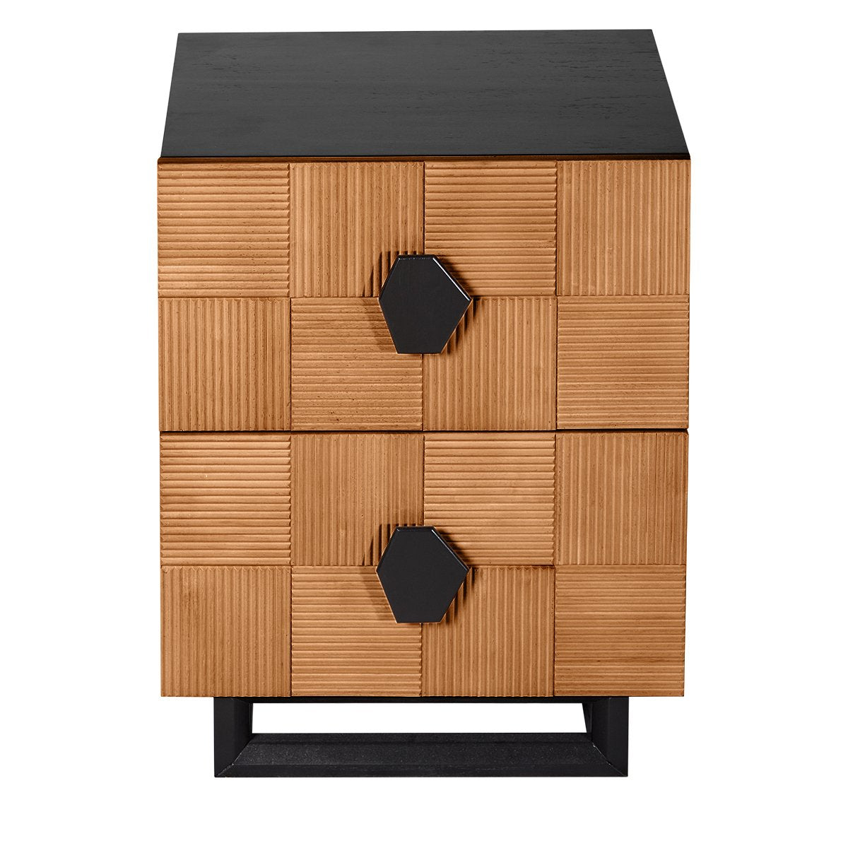 Alton Bedside Table - Small Natural and Black