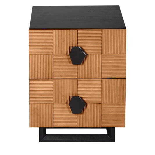 Alton Bedside Table - Small Natural and Black