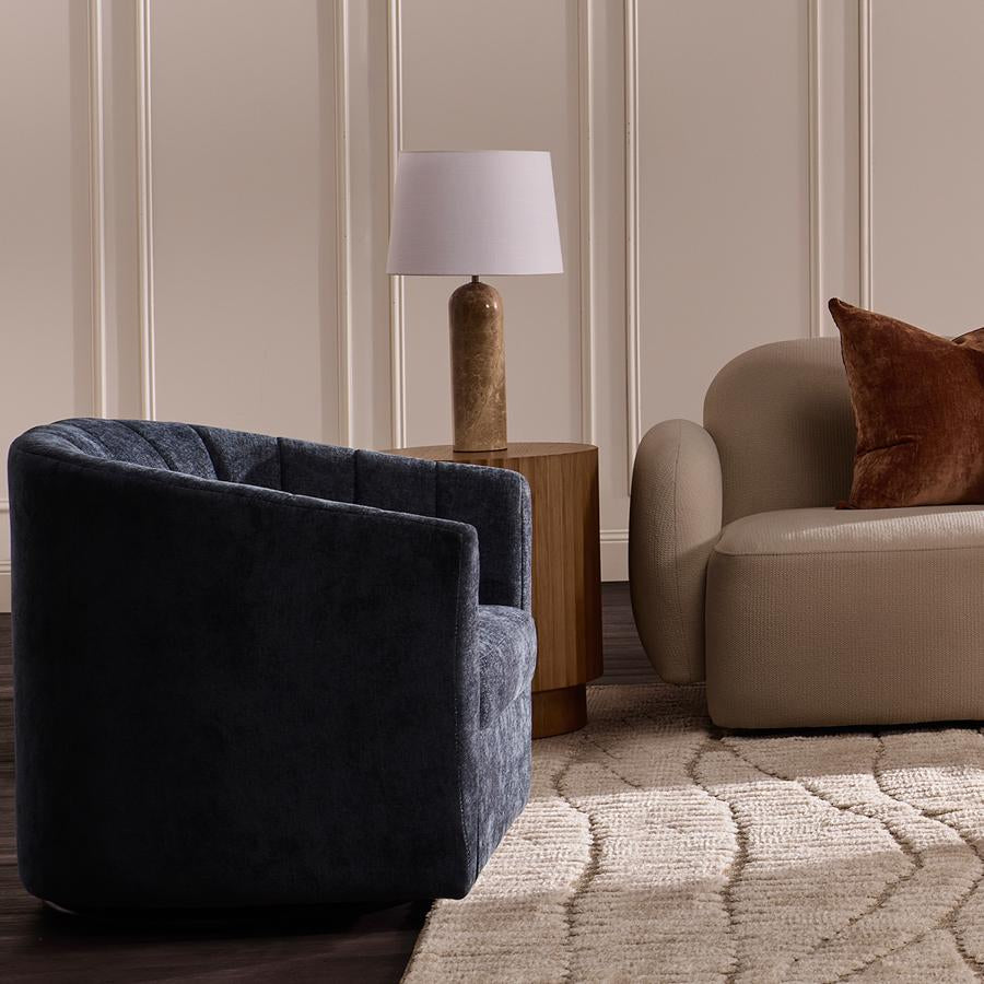 Cadman Swivel Arm Chair - Teal Chenille