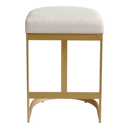Remy Gold Kitchen Stool - Natural Linen