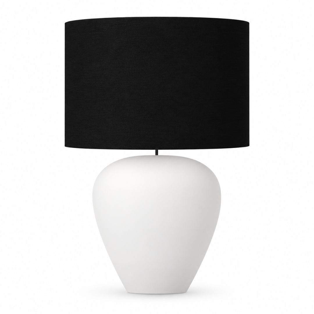 Picasso Table Lamp - White w Black Shade