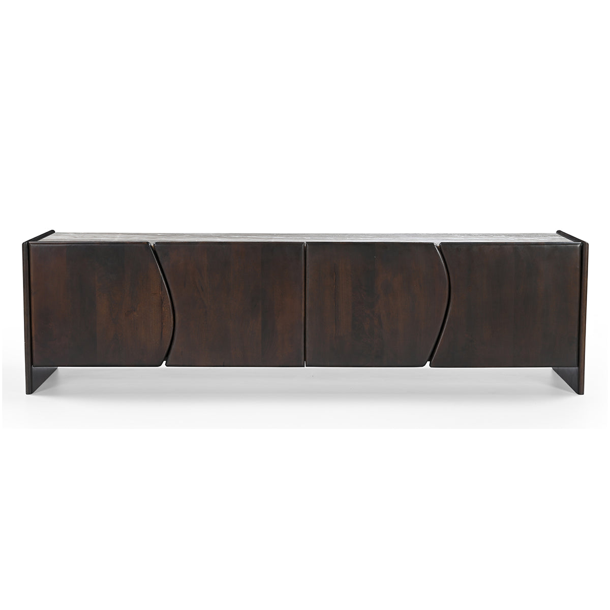 Edwin 200cm River Brown Marble Entertainment Unit - Dark Walnut