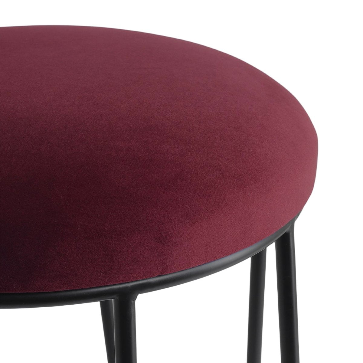 Aiden Black Steel Kitchen Stool - Mulberry Velvet