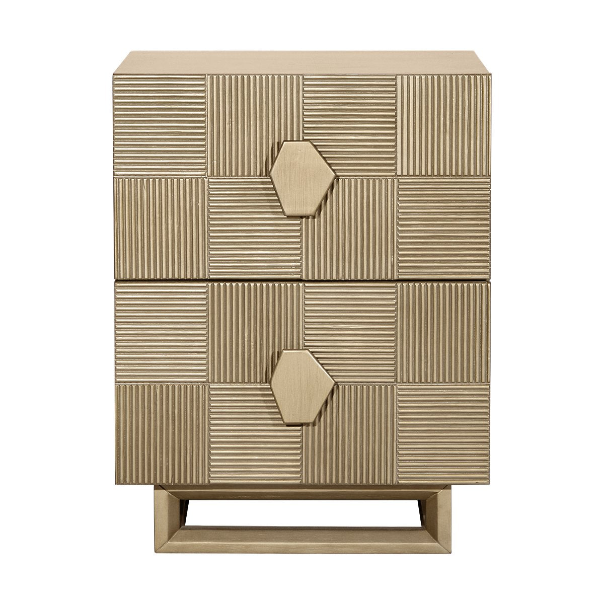 Alton 50x65cm Bedside Table - Antique Gold