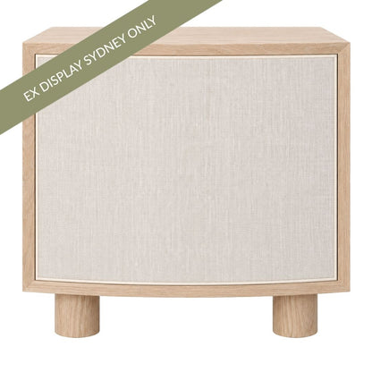 Bessie 55x55.5cm 1 Door Bedside Table - Natural Oak - OUTLET NSW
