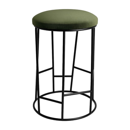 Aiden Black Steel Kitchen Stool - Moss Velvet