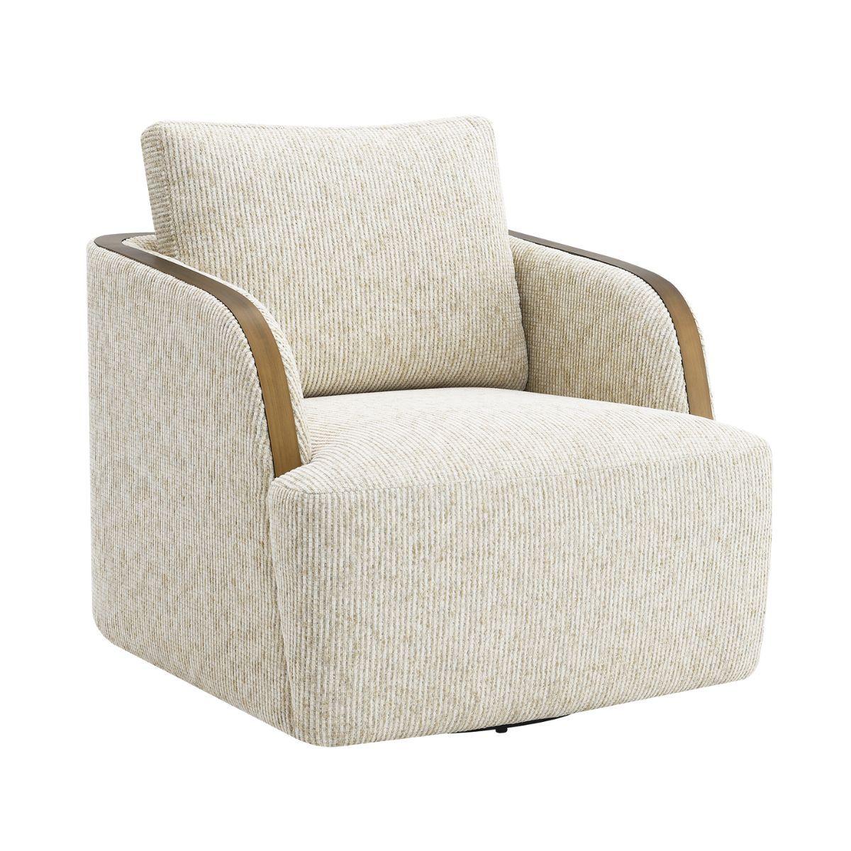 Compton Swivel Arm Chair - Brass/Off White