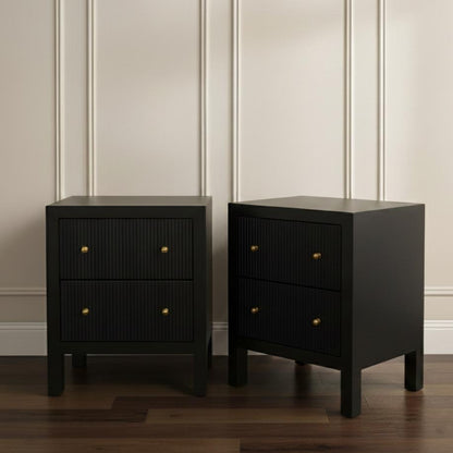 Ariana Bedside Table - Small Black Set of 2