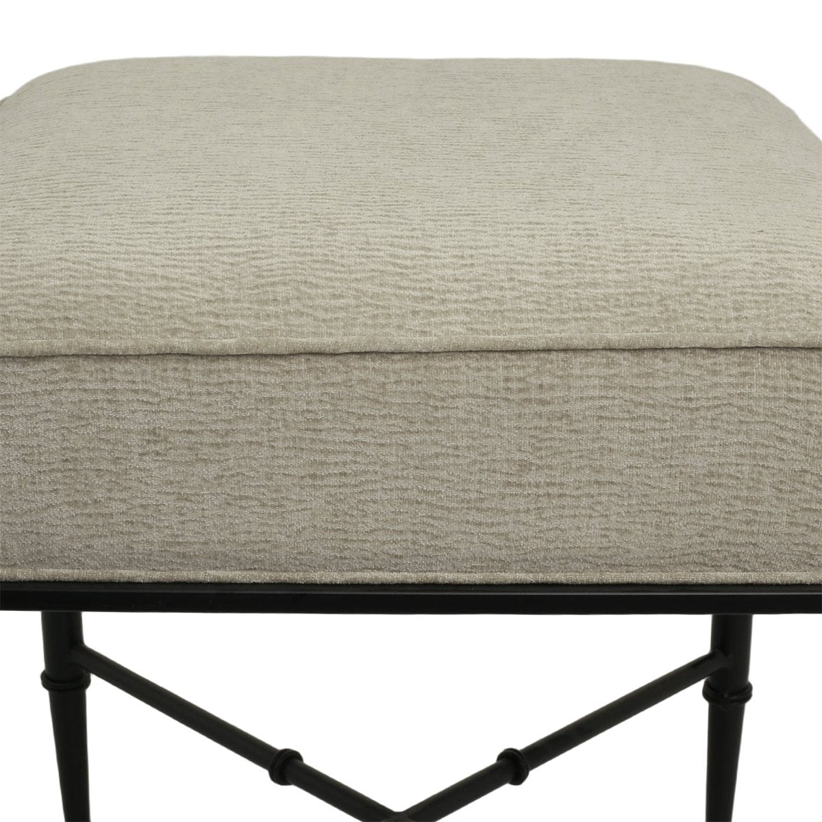 Hacienda Black Iron Stool - Wheat