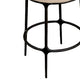 Heston Black Kitchen Stool - Natural Linen