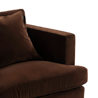 Birkshire Slip Cover Arm Chair - Dark Chocolate Velvet