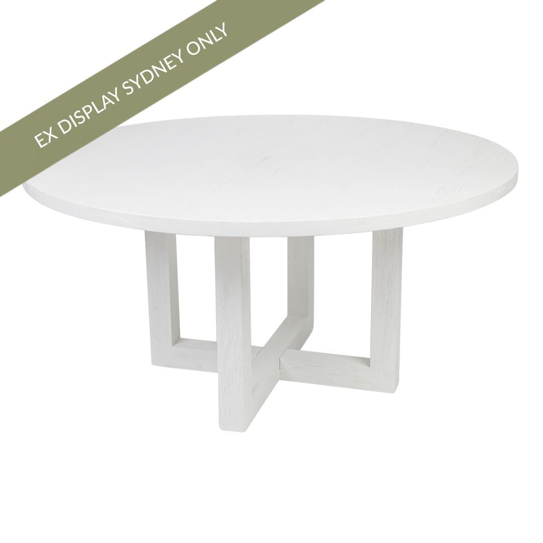 Leeton Oak Round Dining Table - 1.5m White – view 6