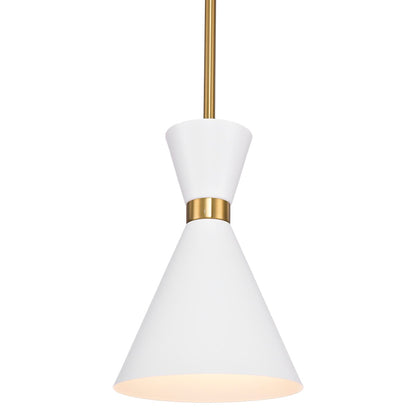 Oslo Pendant - White w Brass