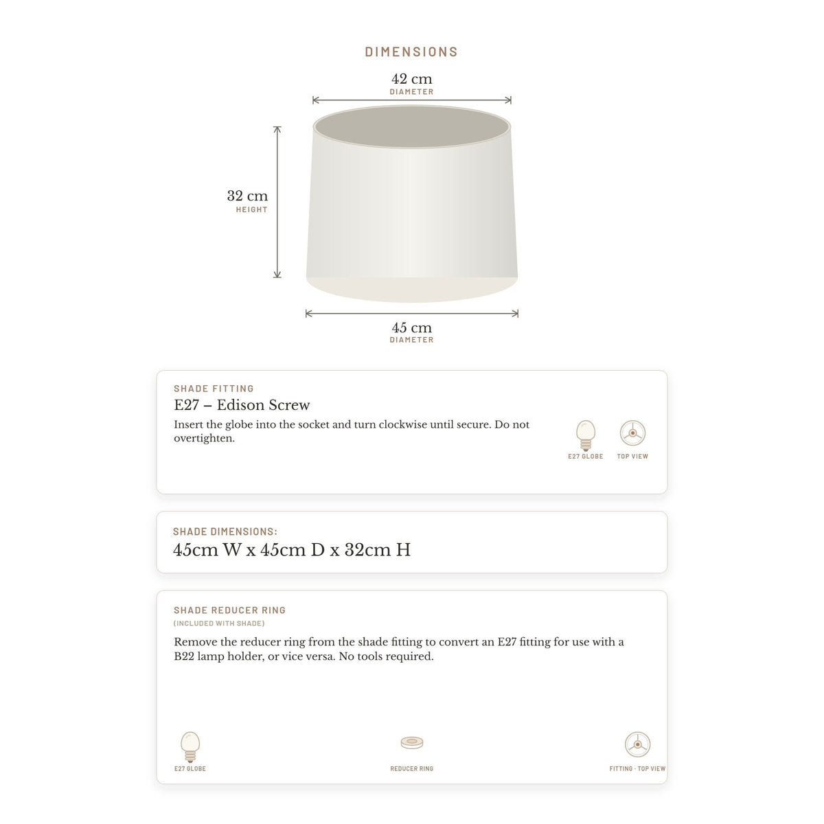 Capella Tapered Shade - Tall White - Bulk Buy Qty 5 – view 5