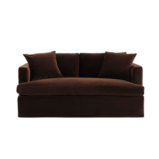 Birkshire 2 Seater Slip Cover Sofa - Dark Chocolate Velvet
