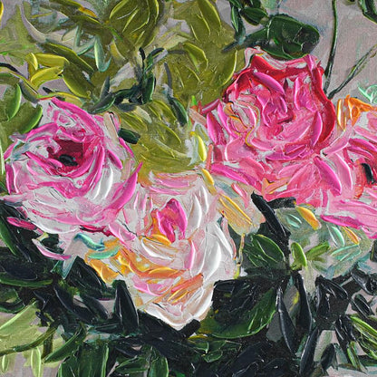 Pink Florals 85x85cm Enhanced Canvas Print