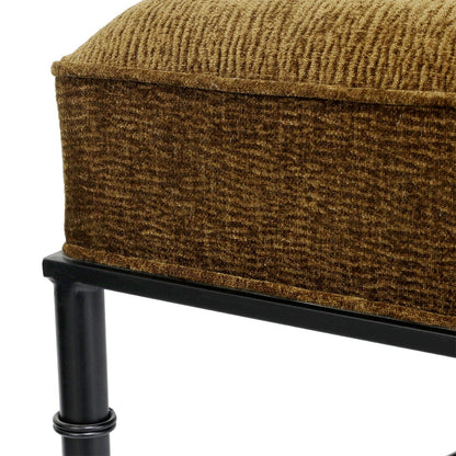 Hacienda Black Iron Bench Ottoman - Butterscotch
